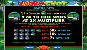 Lucky Shot PayTable 3
