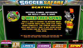 Soccer Safari Paytable 2
