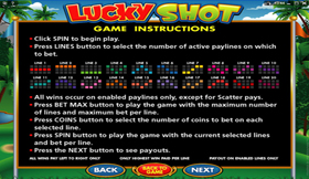 Lucky Shot PayTable 8