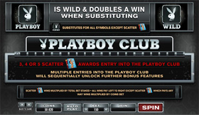 Playboy Slot Payscreen