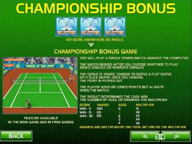 Tennis Stars Paytable 2