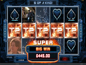 Terminator II Big Win Screen